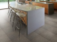 Kitchen environment with floor tile porcelain 61010 Cement Grigio