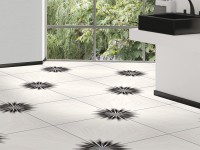 Internal environment with floor tile 45942 Diamond Nero