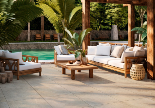 Ambiente externo porcelanato 61525 Arenito Bege