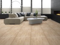 Living room environment with floor tile porcelain 61502 Native Marfim